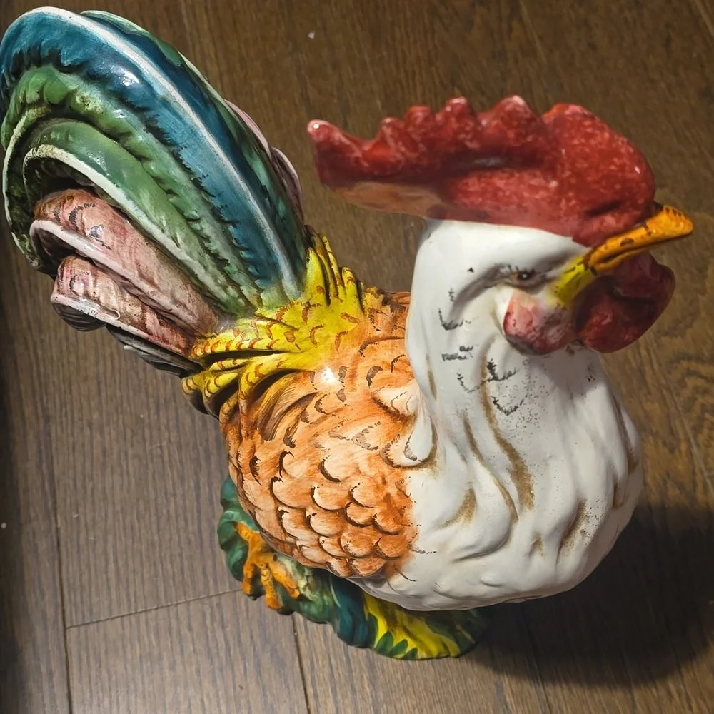 Sur La Table Italian Hand-Painted Ceramic Rooster, Size 12